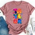 Retro First Name Taylor Girl Personalized Boy Groovy 80'S Bella Canvas T-shirt Heather Mauve