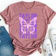 Retro Taylor First Name Personalized Groovy Birthday Girl Bella Canvas T-shirt Heather Mauve