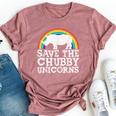 Save The Chubby Unicorns Rainbow Rhino Rhinoceros Bella Canvas T-shirt Heather Mauve