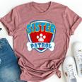 Sister Of The Birthday Boy Girl Dog Paw Family Matching Bella Canvas T-shirt Heather Mauve