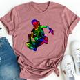 Skeleton On Skateboard Rainbow Skater Graffiti Skateboarding Bella Canvas T-shirt Heather Mauve