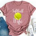 Softball Wife Ball For Mom Softball Wife Cute Bella Canvas T-shirt Heather Mauve