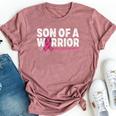 Son Of A Warrior Breast Cancer Awareness Pink Ribbon Mom Bella Canvas T-shirt Heather Mauve