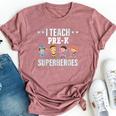 I Teach Pre-K Superheroes Back To School Teacher Bella Canvas T-shirt Heather Mauve