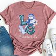 Teacher Love Snowman Xmas Winter Season Christmas Bella Canvas T-shirt Heather Mauve