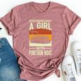 Never Underestimate A Girl With A Pontoon Boat Captain Bella Canvas T-shirt Heather Mauve