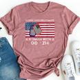 Never Underestimate A Woman With A Dd 214-Patriotic Usa Flag Bella Canvas T-shirt Heather Mauve