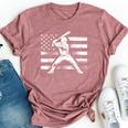 Vintage Baseball American Flag For Boys Girls Women Bella Canvas T-shirt Heather Mauve
