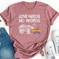 Vintage Mama Bear Love Needs No Words Proud Gay Lgbtq Mom Bella Canvas T-shirt Heather Mauve