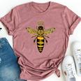 Vintage Queen Bee Earth Day Nature Love Save The Bees Bella Canvas T-shirt Heather Mauve