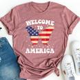 Welcome To America Patriotic Butterfly New American Citizen Bella Canvas T-shirt Heather Mauve