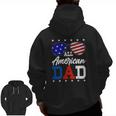 All American Dad 4Th Of July American Flag Sunglasses Usa Father's Day Zip Up Hoodie Back Print
