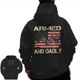 Armed And Dadly Fathers Day 2023 For Dads Zip Up Hoodie Back Print Armed And Dadly Fathers Day 2023 For Dads Zip Up Hoodie Back Print