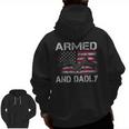 Armed And Dadly Gun Lover Dad Usa Flag Father's Day Zip Up Hoodie Back Print