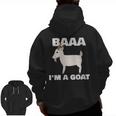 Baa I'm A Goat Costume Animal Goat Zip Up Hoodie Back Print
