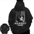 Beagle Mom Cool Vintage Retro Proud American Zip Up Hoodie Back Print