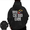 Best Cat Dad Ever Father Day Retro Sunset Zip Up Hoodie Back Print
