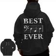 Best Dad Ever Bass Clef Musician Father's Day Tshirt Zip Up Hoodie Back Print