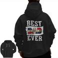 Best Dad Ever Father's Day Dominican Republic Flag Zip Up Hoodie Back Print