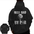 Best Dad By Par Father's Day Golfing Daddy Papa Zip Up Hoodie Back Print