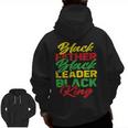 Black Father Black Leader Black King Father's Day Dad Zip Up Hoodie Back Print