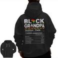 Black Grandpa Nutrition Facts African American Father's Day Zip Up Hoodie Back Print