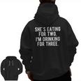 Drinking For 3 New Dad Father Pregnancy Announcement Zip Up Hoodie Back Print
