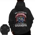 My Favorite Goalie Calls Me Grandpa Soccer Hockey Zip Up Hoodie Back Print