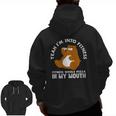 Fitness Whole Pizza In My Mouth Bear Fitness Gym Zip Up Hoodie Back Print