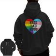 Free Dad Hugs Lgbt Pride Supporter Rainbow Heart For Father Zip Up Hoodie Back Print