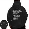 Husband Daddy Pastor Appreciation Preacher Men Zip Up Hoodie Back Print