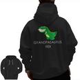 Grandpasaurus Rex Trex Grandpa Dinosaur Pun Zip Up Hoodie Back Print