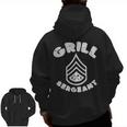 Grill Sergeant Bbq Barbecue Meat Lover Dad Boys Zip Up Hoodie Back Print