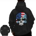 Guatemala Usa Flag Skull Zip Up Hoodie Back Print