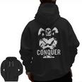 Gymreapers Conquer Bodybuilding & Powerlifting Zip Up Hoodie Back Print