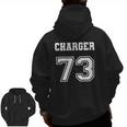 Jersey Style Charger 73 1973 Old School Classic Muscle Car Zip Up Hoodie Back Print