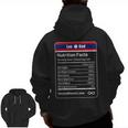 Lao Dad Nutrition Facts Father's Day Zip Up Hoodie Back Print
