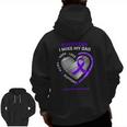 In Memory Dad Purple Alzheimer's Awareness Zip Up Hoodie Back Print