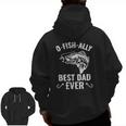 Mens Fishing Best Dad Ever Mens Zip Up Hoodie Back Print