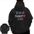 Mens I'm A Daddy Again For Men Pregnancy Announcement Dad Zip Up Hoodie Back Print