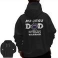 Mens Jiu Jitsu Dad Raising A Warrior Fathers Day Jiu-Jitsu Zip Up Hoodie Back Print