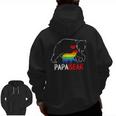 Mens Papa Bear Proud Dad Daddy Rainbow Flag Lgbt Pride Father Day Zip Up Hoodie Back Print