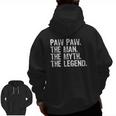 Mens Pawpaw The Man The Myth The Legend Paw-Paw Christmas Zip Up Hoodie Back Print