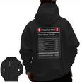 Peruvian Dad Nutrition Facts Father's Day Zip Up Hoodie Back Print
