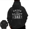 Proud Us Navy Dad Navy Dad Military Dad Soldier Father Zip Up Hoodie Back Print