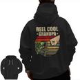 Reel Cool Grandpa Retro Fishing Father's Day Fist Bump Zip Up Hoodie Back Print Reel Cool Grandpa Retro Fishing Father's Day Fist Bump Zip Up Hoodie Back Print