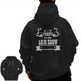 Retro Weight Lifter Muscle & Gym Lover Zip Up Hoodie Back Print