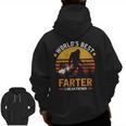Retro World's Best Farter I Mean Father Bigfoot Father's Day Zip Up Hoodie Back Print
