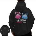 Thanksgiving Baby Shower Gender Reveal For Grandpa Zip Up Hoodie Back Print