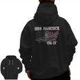 Uss Hancock Cva-19 Aircraft Carrier Veterans Day Father's Day Zip Up Hoodie Back Print
